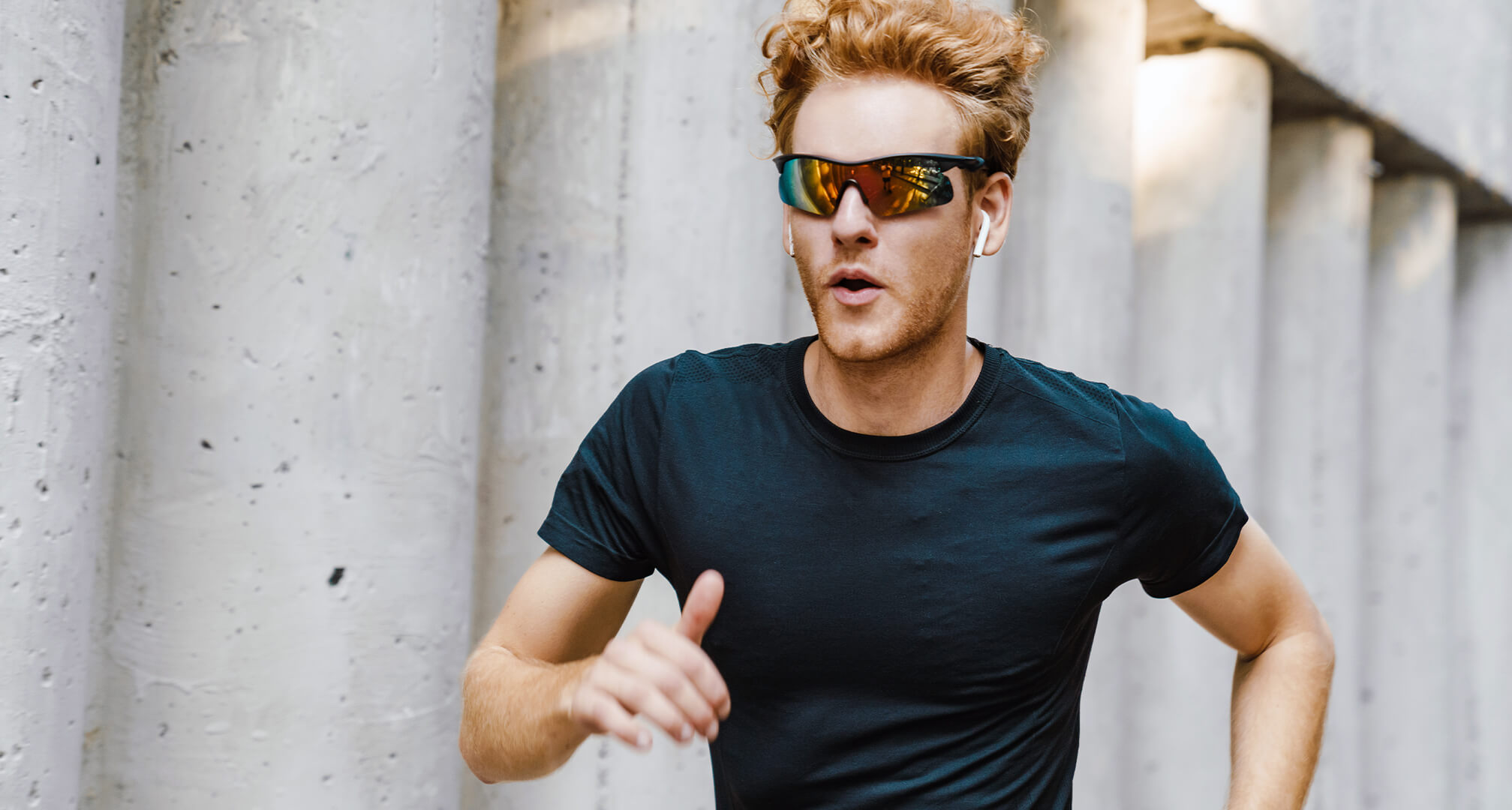 Transparent polarized sunglasses for runners by Tierra Sunglasses