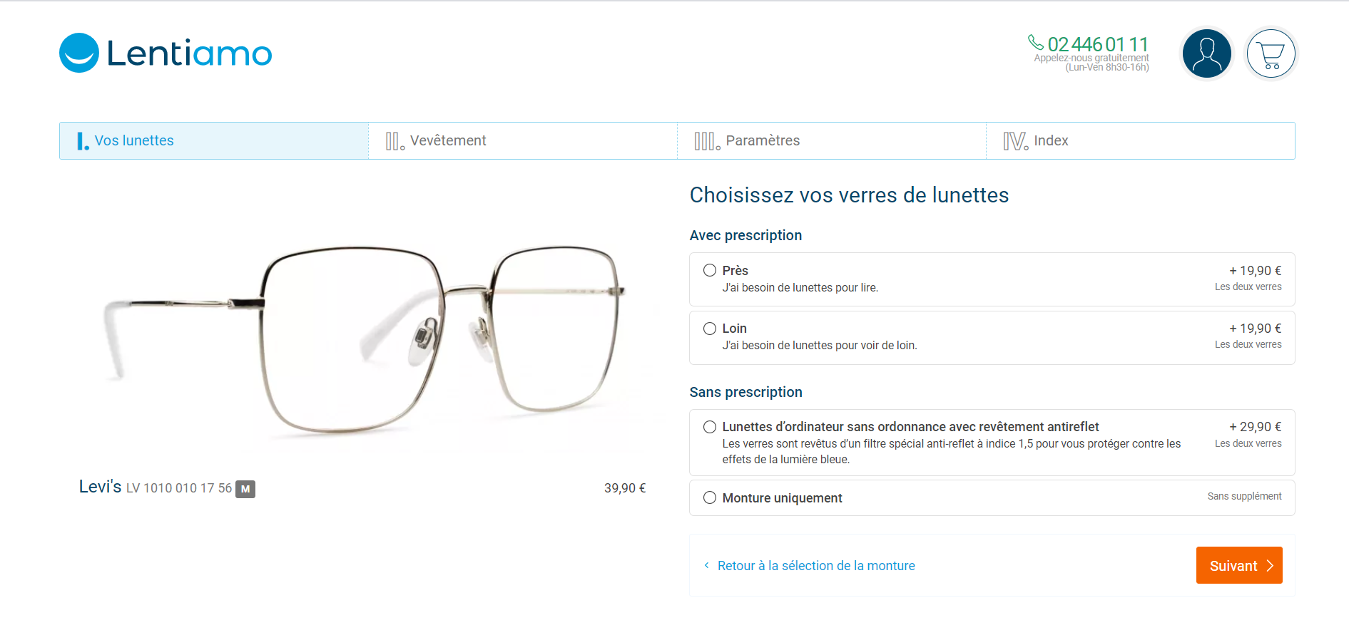 comment acheter des lunettes en ligne sur Lentiamo