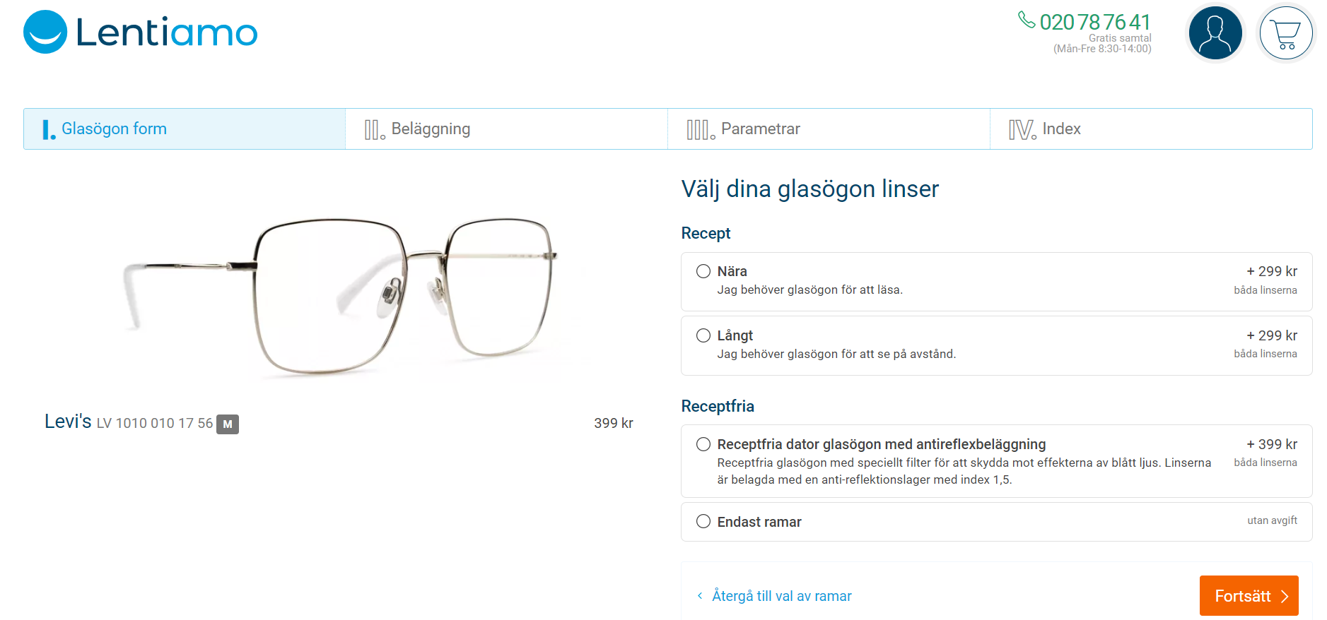 hur man handlar glasögon online på Lentiamo