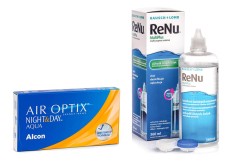 Air Optix Night & Day Aqua (6 lenses) + ReNu MultiPlus 360 ml with case