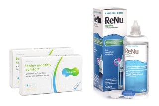 Lenjoy Monthly Comfort (12 lenses) + ReNu MultiPlus 360 ml with case