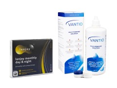 Lenjoy Monthly Day & Night (3 lenses) + Vantio Multi-Purpose 360 ml with case