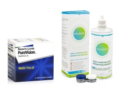 PureVision Multi-Focal (6 lenses) + Solunate Multi-Purpose 400 ml with case