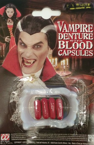 Vampire fangs with blood capsules (bonus)